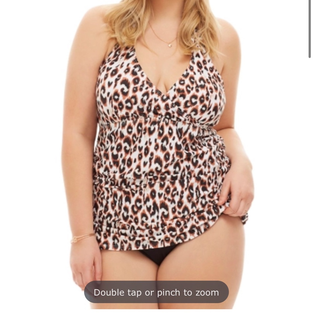 ALWAYS FOR ME RIO CHEETAH PLUS SIZE RIO TANKINI TOP size 20W